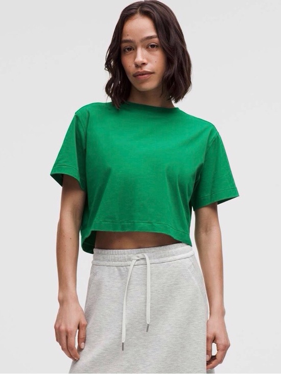 lululemon athletica Tops - Lululemon All Yours Organic Cotton Cropped T-Shirt |est sz 6|